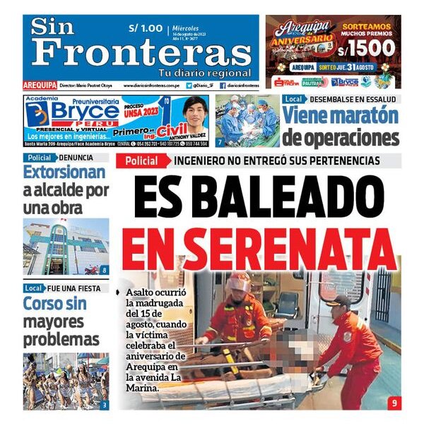  DIARIO SIN FRONTERAS AREQUIPA 16082023