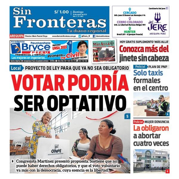  DIARIO SIN FRONTERAS AREQUIPA 20082023