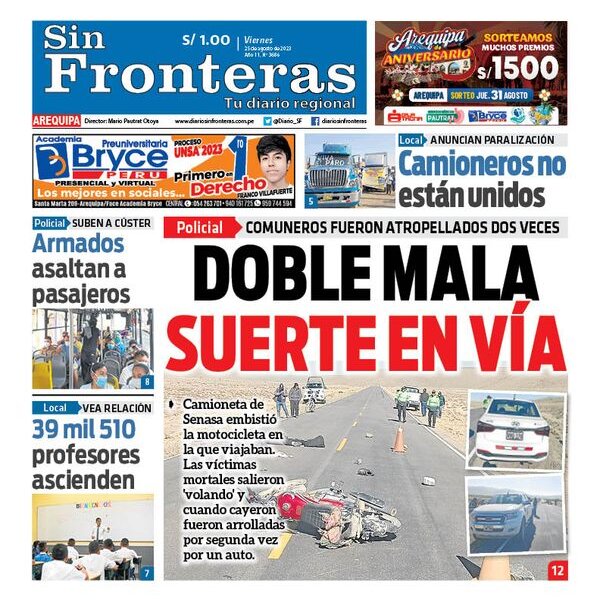  DIARIO SIN FRONTERAS AREQUIPA 25082023