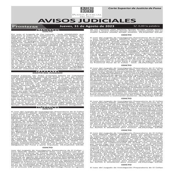  JUDICIALES PUNO 31082023