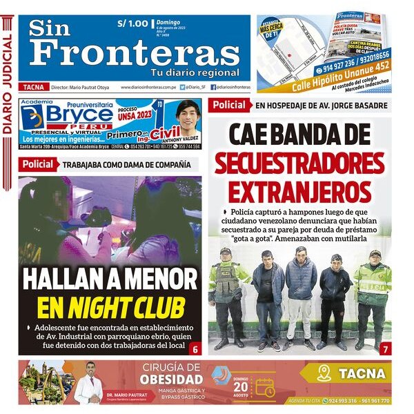  DIARIO SIN FRONTERAS TACNA 06082023