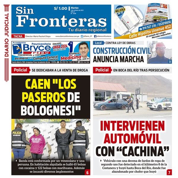  DIARIO SIN FRONTERAS TACNA 03102023