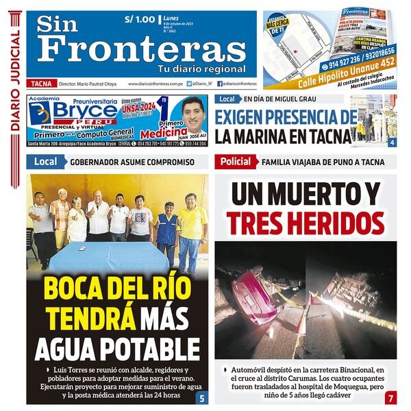  DIARIO SIN FRONTERAS TACNA  09102023