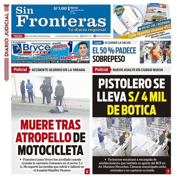  DIARIO SIN FRONTERAS TACNA  10102023