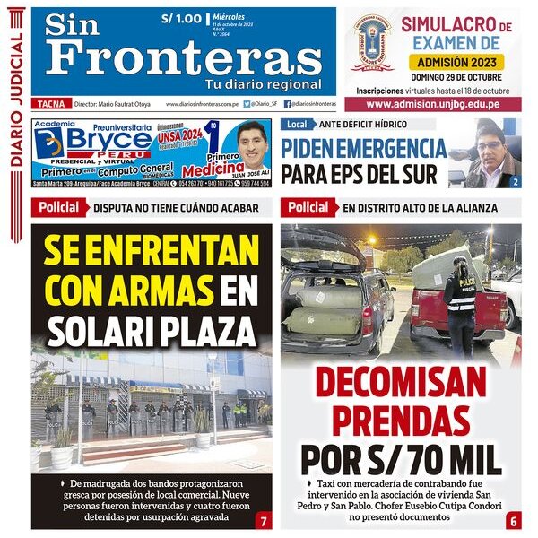  DIARIO SIN FRONTERAS TACNA  11102023