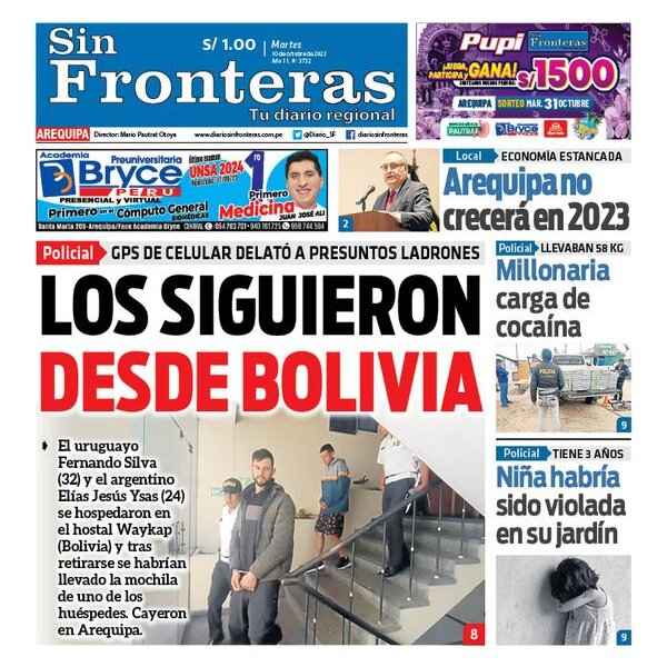  DIARIO SIN FRONTERAS AREQUIPA 10102023