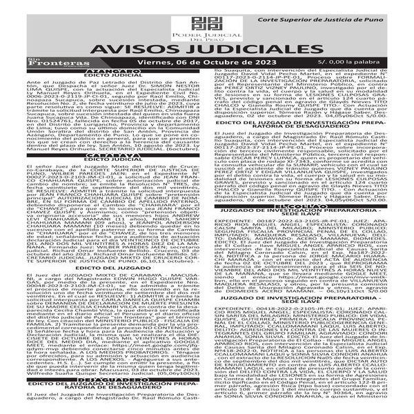  JUDICIALES PUNO 06102023