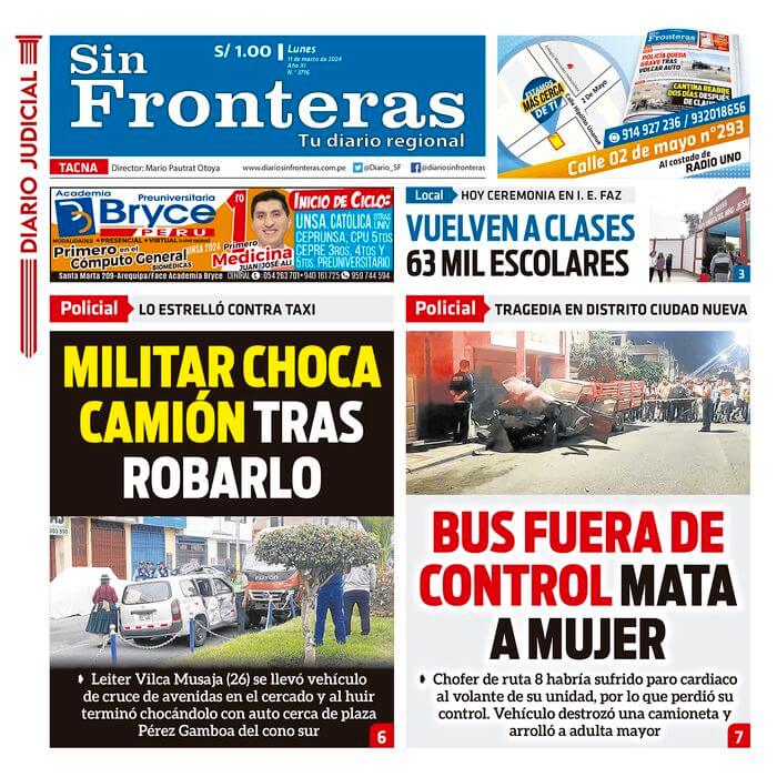 DIARIO SIN FRONTERAS TACNA