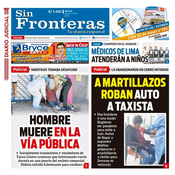 DIARIO SIN FRONTERAS TACNA