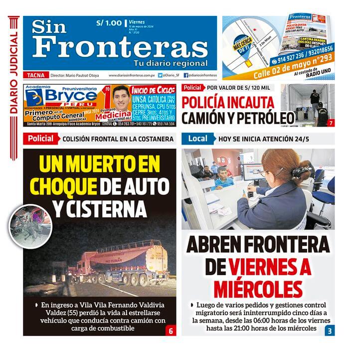 DIARIO SIN FRONTERAS TACNA