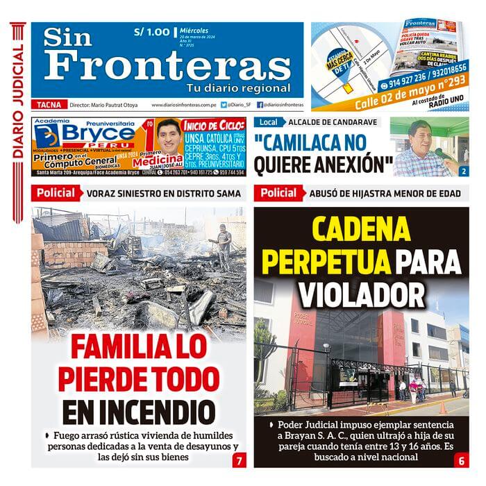 DIARIO SIN FRONTERAS TACNA