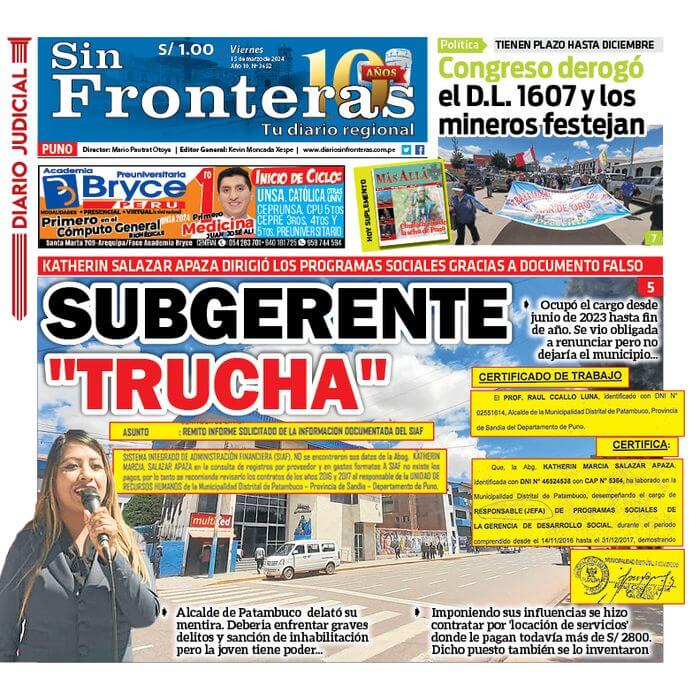 DIARIO SIN FRONTERAS PUNO