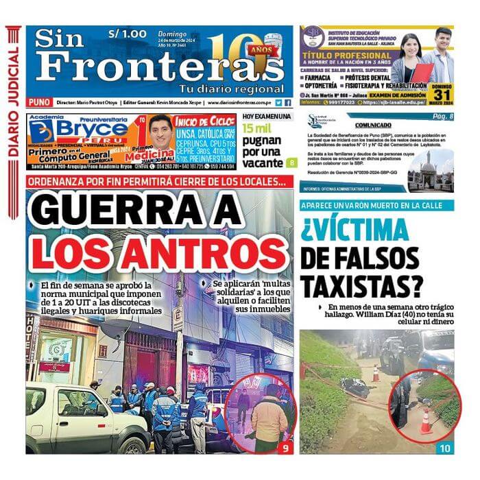 DIARIO SIN FRONTERAS PUNO