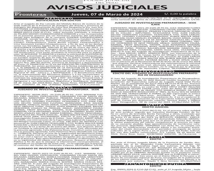  JUDICIALES PUNO 07032024