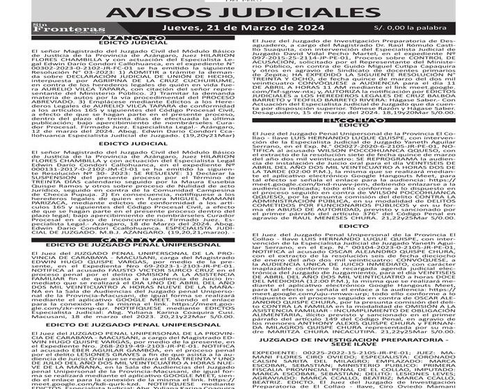  JUDICIALES PUNO 21032024