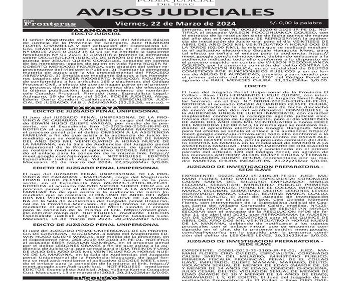  JUDICIALES PUNO 25032024