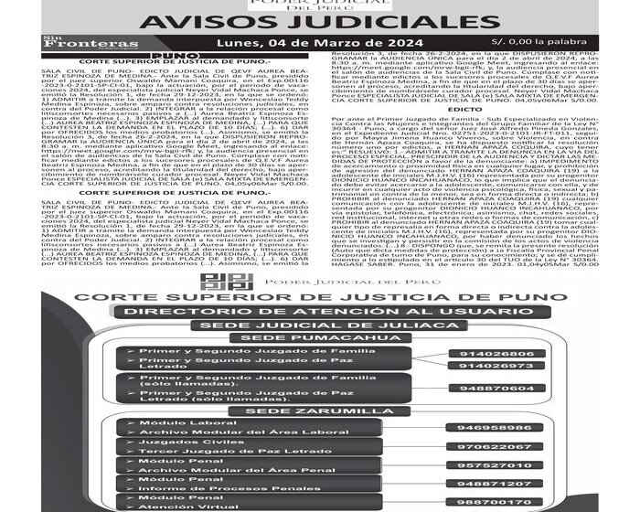  JUDICIALES PUNO 05032024