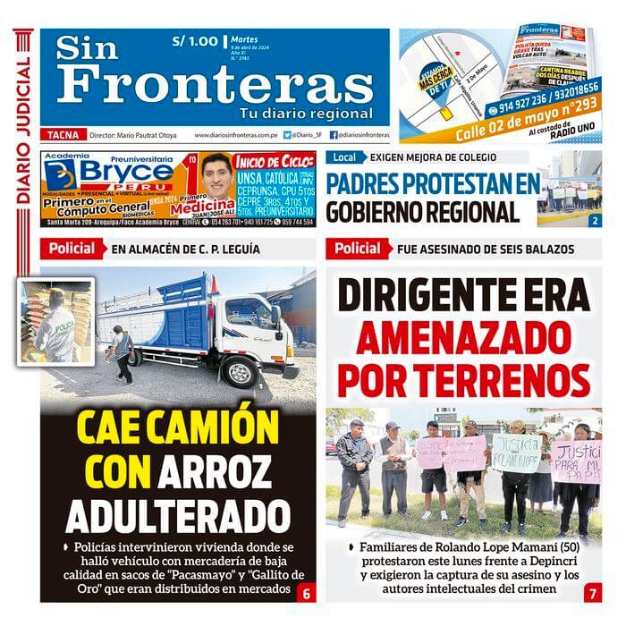 DIARIO SIN FRONTERAS TACNA