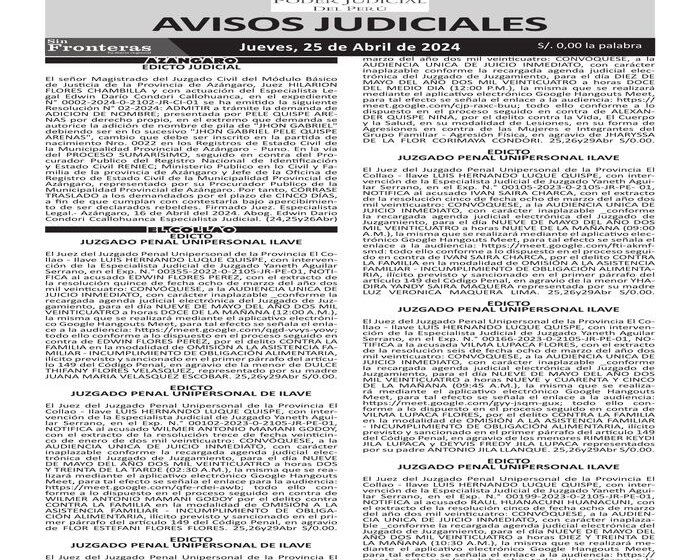  JUDICIALES PUNO  25042024