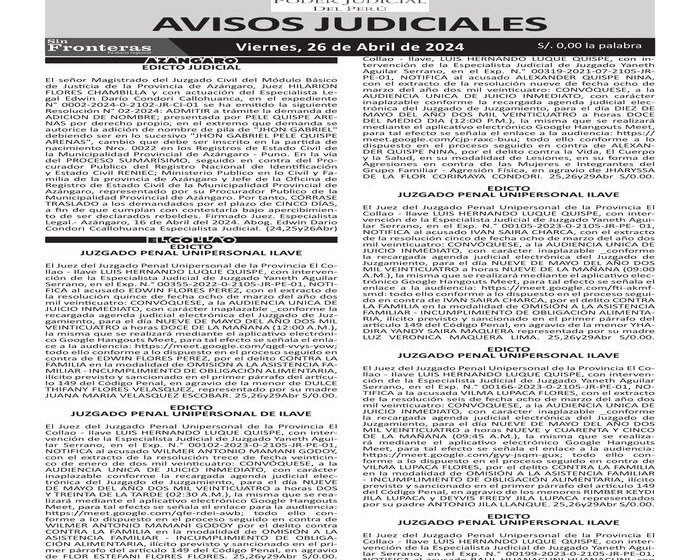  JUDICIALES PUNO 26042024
