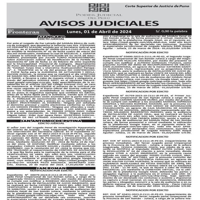 JUDICIALES PUNO