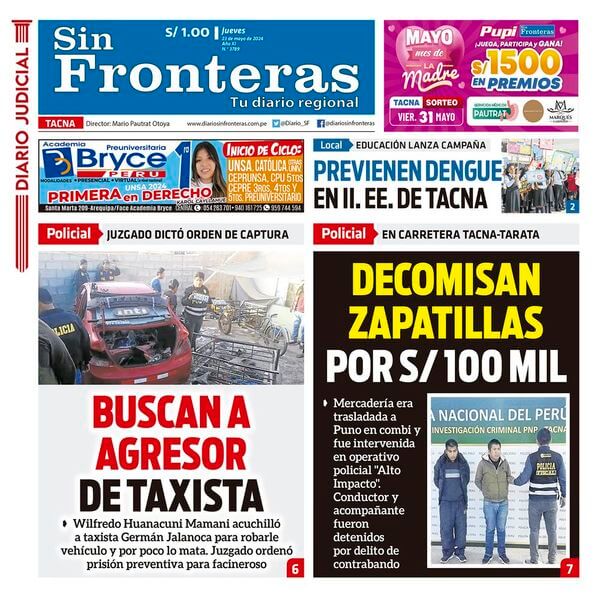 DIARIO SIN FRONTERAS TACNA 23052024