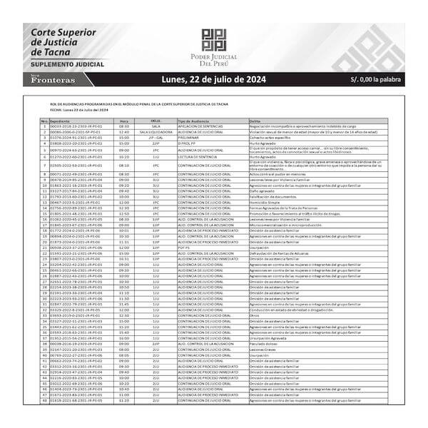 JUDICIALES TACNA