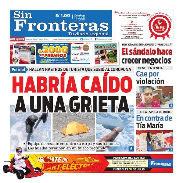 DIARIO SIN FRONTERAS AREQUIPA ,DIGITAL DIARIO SIN FRONTERAS, SIN FRONTERAS DIGITAL, AREQUIPA, DIGITAL SIN FRONTERAS, PORTADA, DIARIO