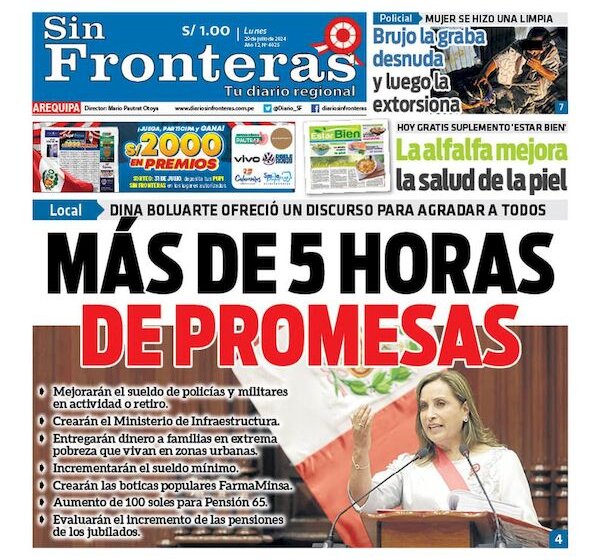  DIARIO SIN FRONTERAS AREQUIPA 29072024