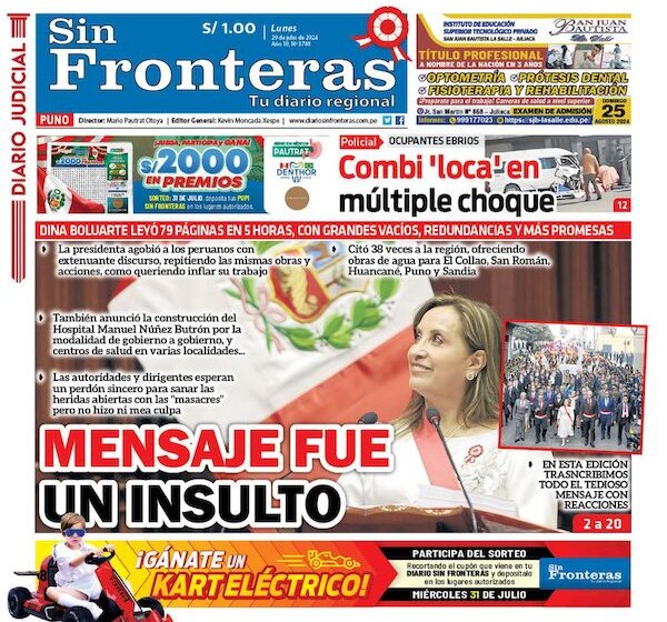  DIARIO SIN FRONTERAS PUNO 29072024