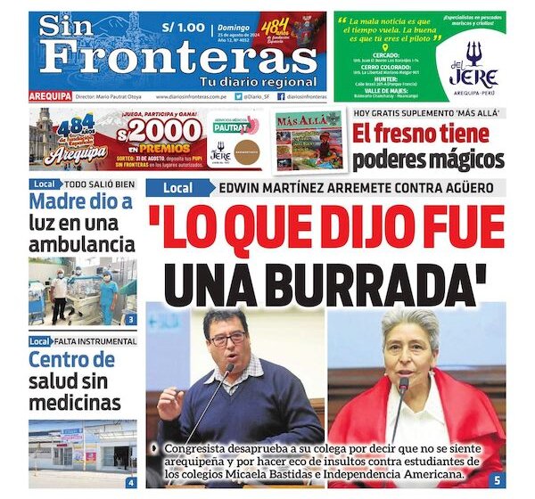  DIARIO SIN FRONTERAS AREQUIPA 25082024