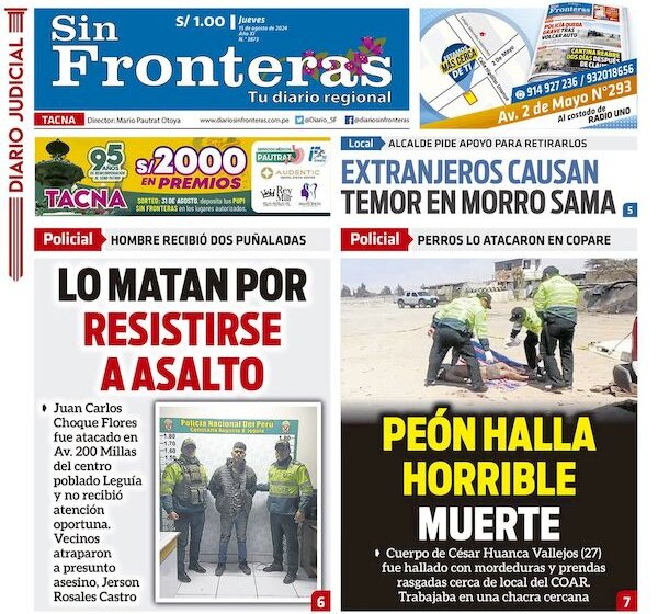 DIARIO SIN FRONTERAS TACNA