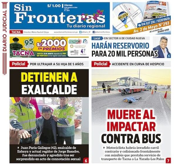  DIARIO SIN FRONTERAS TACNA  16082024