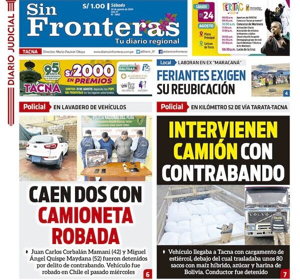  DIARIO SIN FRONTERAS TACNA   24082024