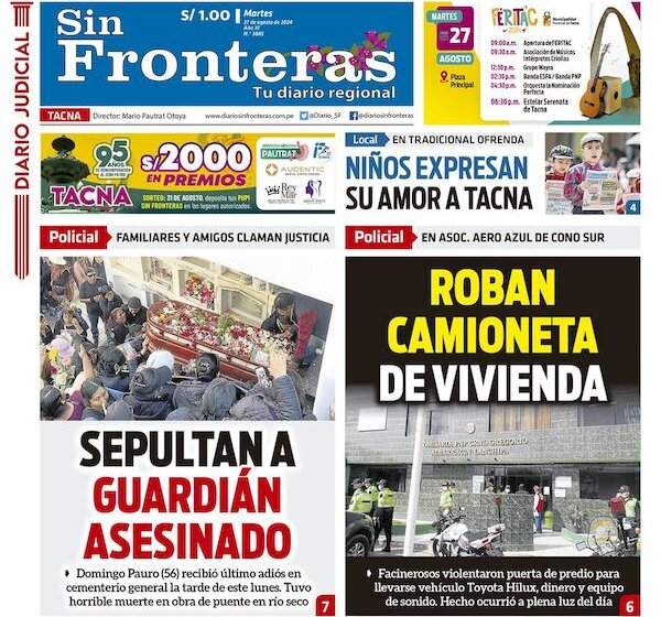 DIARIO SIN FRONTERAS TACNA