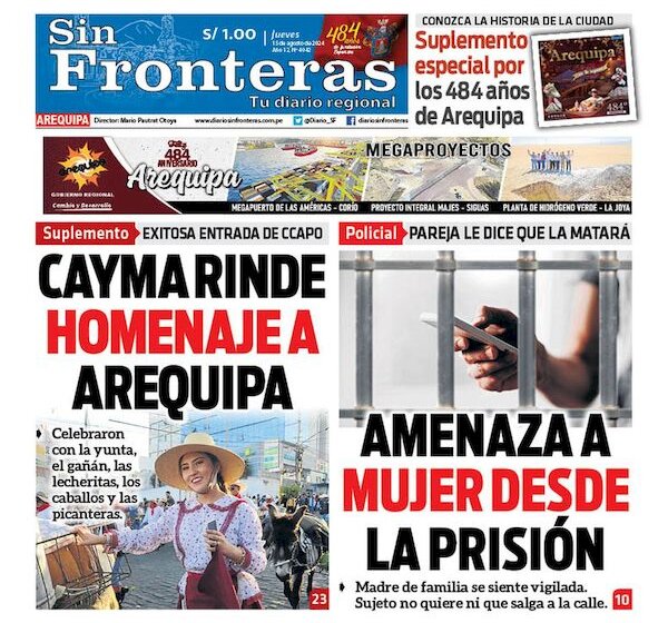  DIARIO SIN FRONTERAS AREQUIPA 15082024