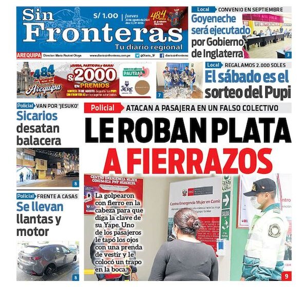  DIARIO SIN FRONTERAS AREQUIPA 29082024