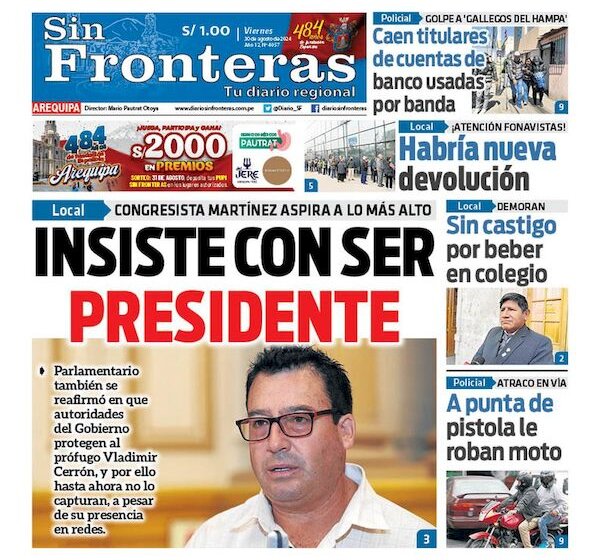  DIARIO SIN FRONTERAS AREQUIPA 30082024