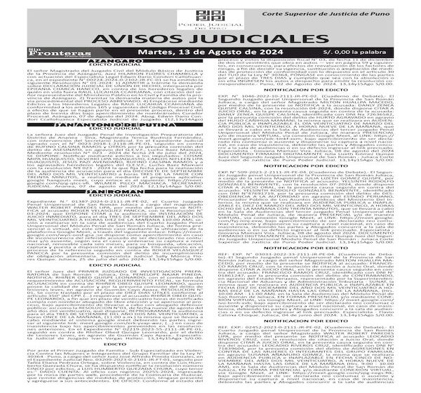  JUDICIALES PUNO 14082024