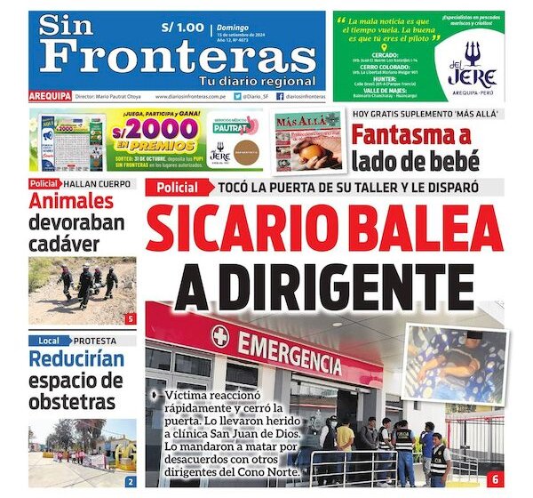  DIARIO SIN FRONTERAS AREQUIPA 15092024