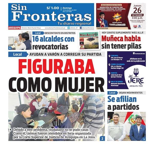  DIARIO SIN FRONTERAS AREQUIPA 22092024