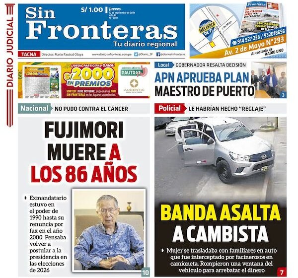  DIARIO SIN FRONTERAS TACNA 12092024