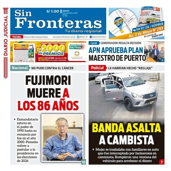 DIARIO SIN FRONTERAS TACNA