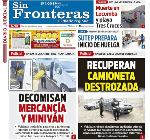  DIARIO SIN FRONTERAS TACNA 16092024