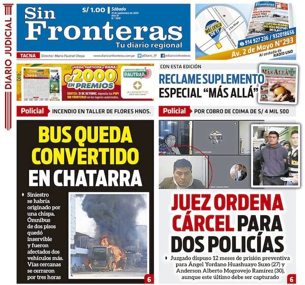  DIARIO SIN FRONTERAS TACNA   21092024