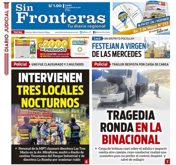  DIARIO SIN FRONTERAS TACNA 23092024