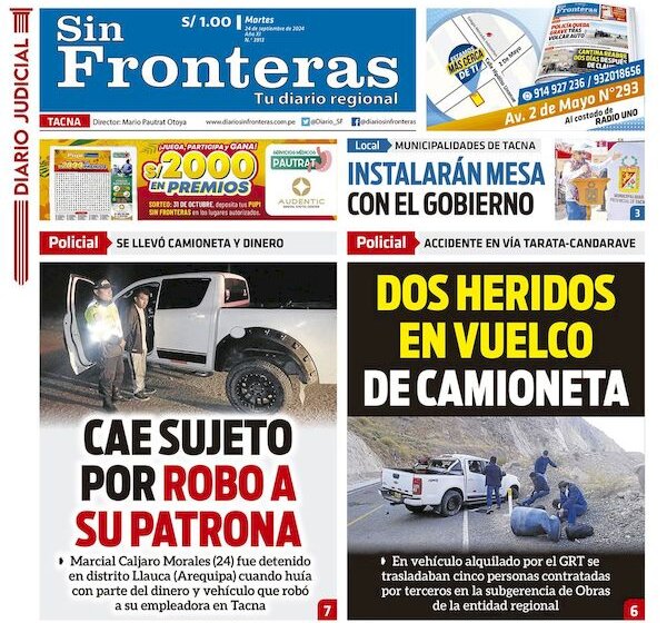  DIARIO SIN FRONTERAS TACNA  24092024