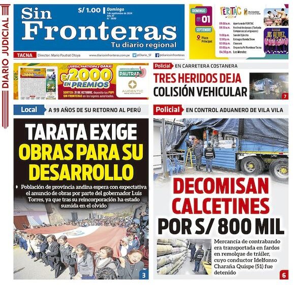  DIARIO SIN FRONTERAS TACNA  01092024