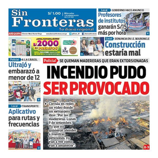 DIARIO SIN FRONTERAS AREQUIPA