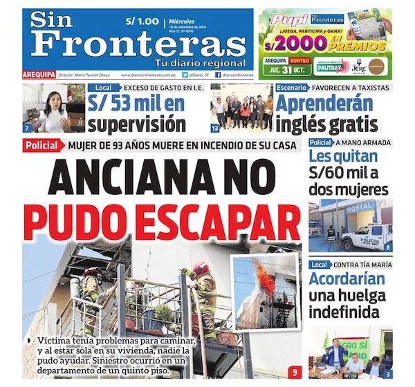  DIARIO SIN FRONTERAS AREQUIPA 18092024